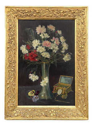 Margit Kereztes, Flower Bouquet, Early 1900s, Oil on Canvas, Framed