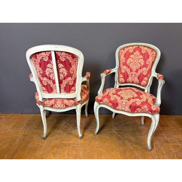 Louis XV Style Cabriolet Chairs in Polychrome Beechwood, 1890s, Set of 2 For Sale - Image 6 of 6