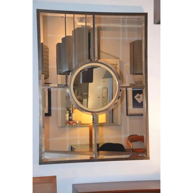 Metal Design Frères Solid Brass Beveled Quadrature Mirror For Sale - Image 7 of 7