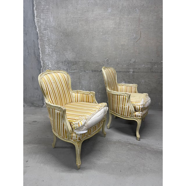 Vintage Set of French Provincial Style Armchairs For Sale - Image 4 of 15