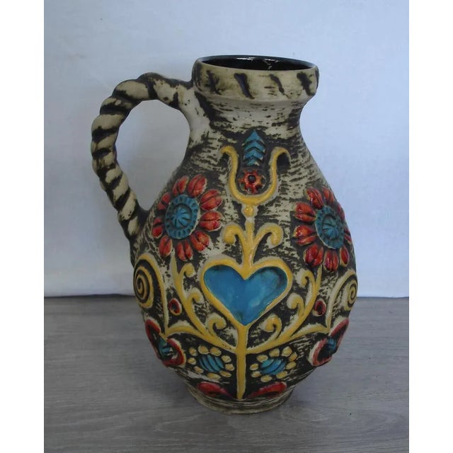 1950s Mid-Century Art Pottery German Bay Ceramic Jug by Fat Lava, 1960s For Sale - Image 5 of 5