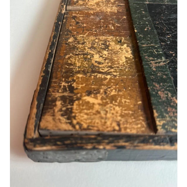 19th Century Americana Parcheesi Board With Chess Set on Reverse, Circa 1870 For Sale - Image 5 of 12