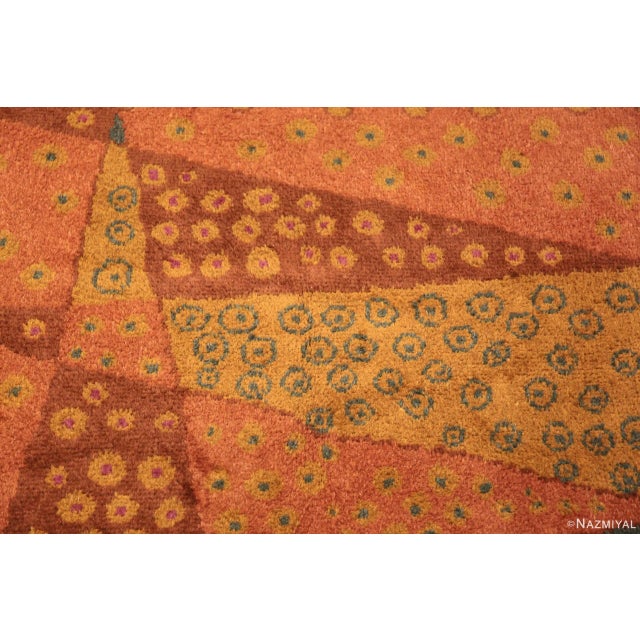 Nazmiyal Collection 1920s Geometric French Art Deco Rug For Sale - Image 4 of 5