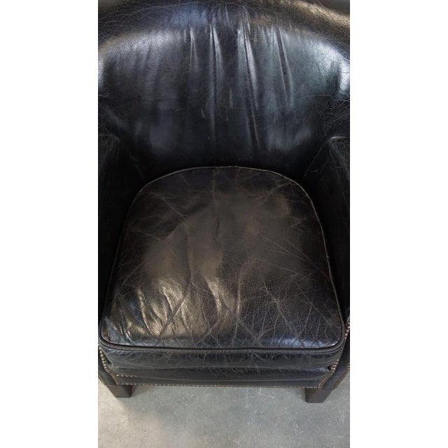 Black Armchair with Reversible Kilim Seat Cushion For Sale - Image 7 of 15