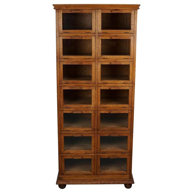 Vintage Dutch Oak Haberdashery Shop Cabinet, 1930s For Sale - Image 15 of 15