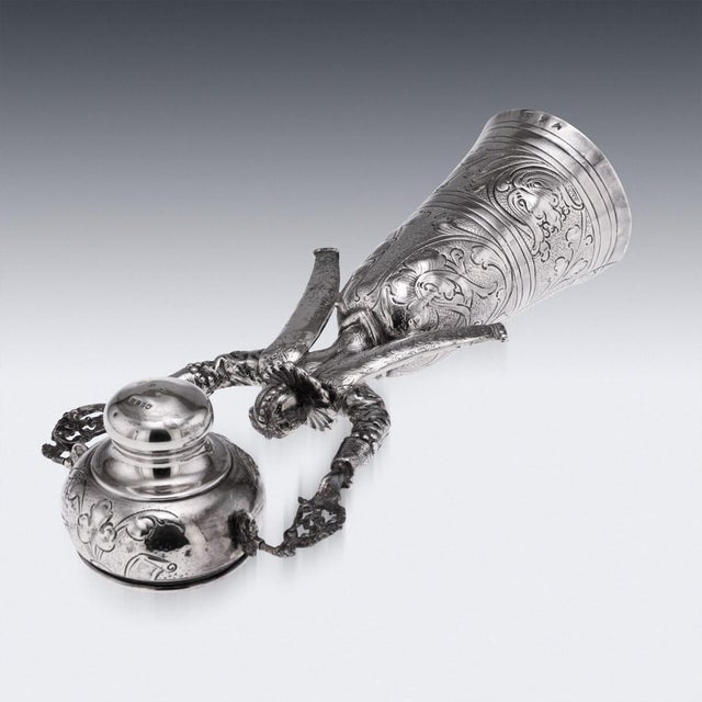 Antique Dutch Silver Wedding Wager Cup, 1911 For Sale - Image 6 of 18