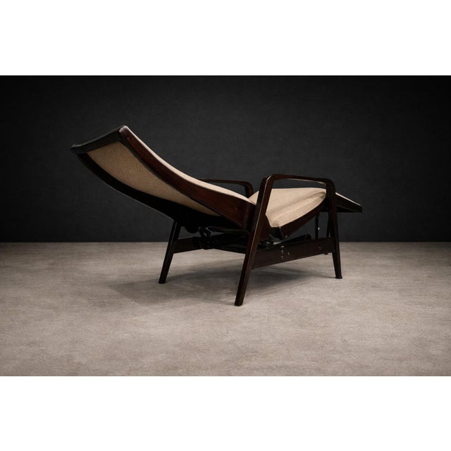 Reclining Sun Chaise Lounge in Hardwood and Ultrasuede by Walter Gerdau, Brazil, 1940s - Lot 82A For Sale - Image 12 of 15
