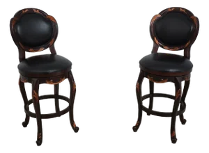 Pair French Style Revolving Seat Counter Bar Stool Chairs