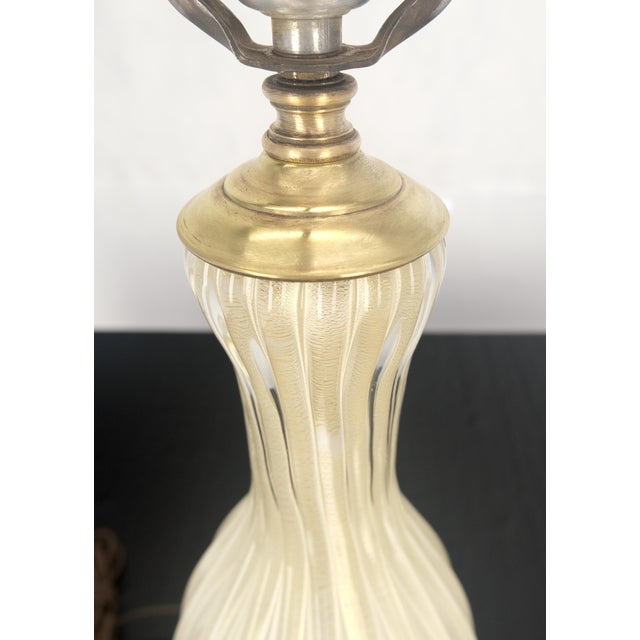 1970s Off White Beige Bottle Shape Murano Glass Table Lamp For Sale - Image 4 of 8