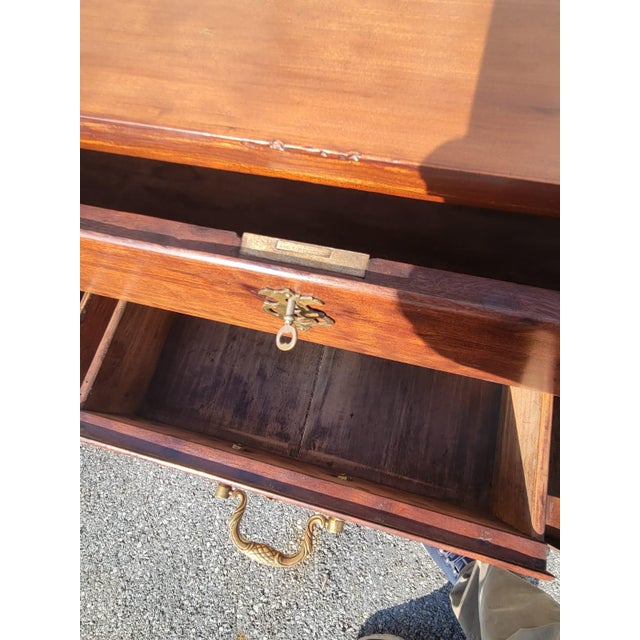 Early 19th Century Continental Cherry Silverware Server With Bronze Claw Foot, Attributed For Sale - Image 12 of 17