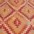 Rustic Vintage Mid-Century Diamond Golden Yellow and Red Wool Kilim Rug With Multicolor Accents For Sale - Image 3 of 6