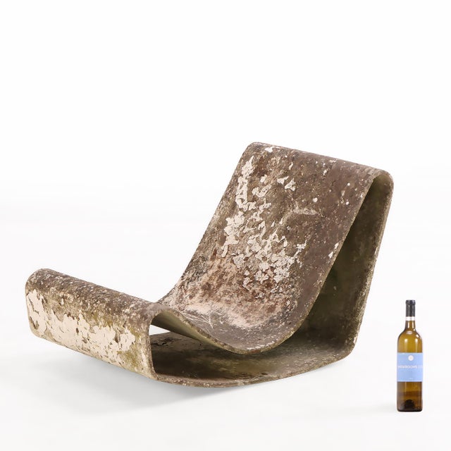1970s Rare French Cast Stone Loop Chair Designed Attributed to Willy Guhl, C. 1970 For Sale - Image 5 of 7