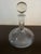 Lovely vintage Romanian Toscany crystal decanter featuring an etched tall Clipper ship on face with glass stopper.