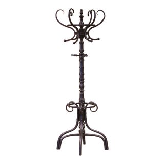 Early 20th Century Painted Bentwood Swivel "Perroquet" Coat Stand Thonet Style For Sale