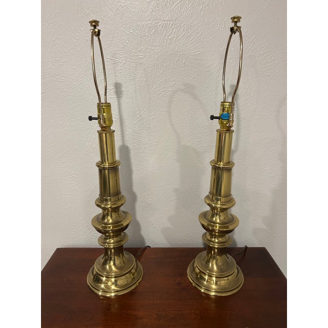Stiffel Vintage Stiffel Brass Table Lamps - Pair For Sale - Image 4 of 12