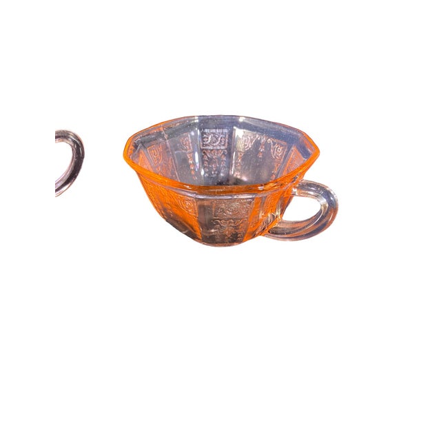 Mid-Century Modern Pink Depression Glass Cups - Set of 2 For Sale - Image 3 of 5