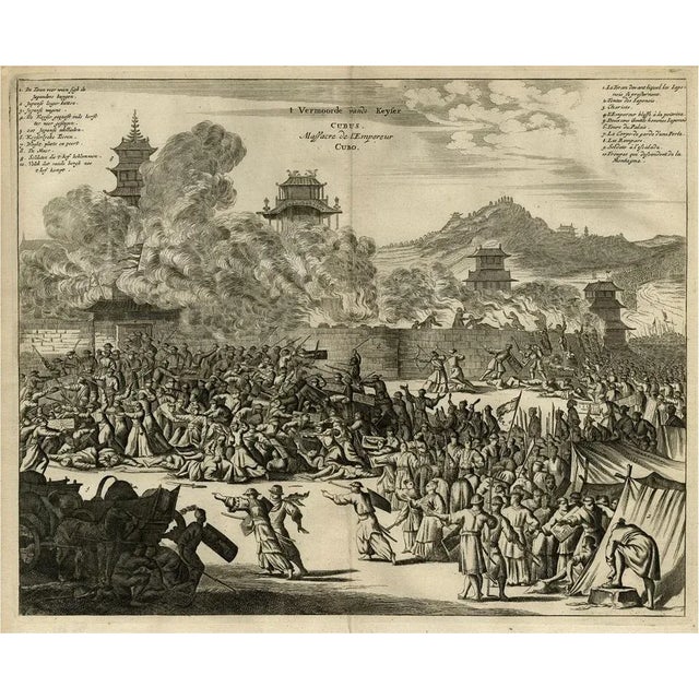17th Century After Montanus, The Murder of Emperor Cubo in Kyoto, Japan, 1669, Print For Sale - Image 5 of 5