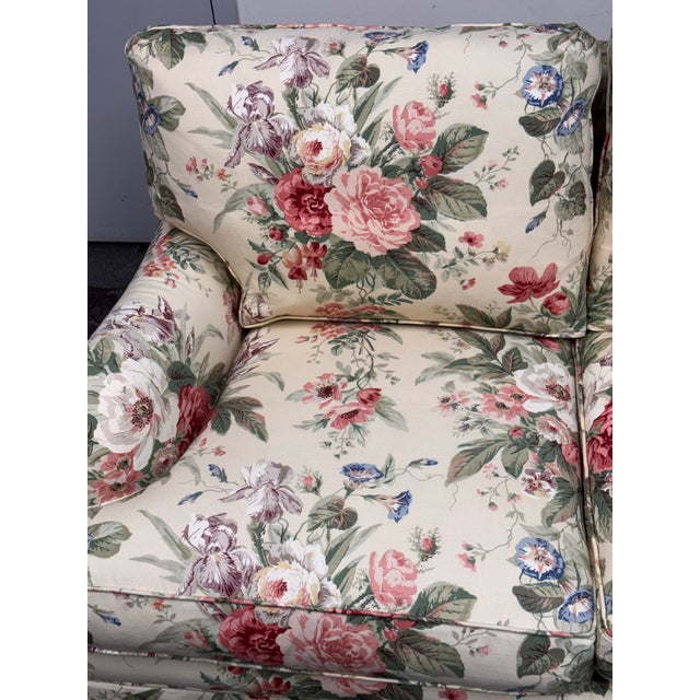 Shabby Chic Floral Printed + Plush Sofa For Sale - Image 9 of 12