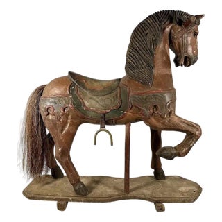 Platform Rocking Horse Floor Pull Toy For Sale