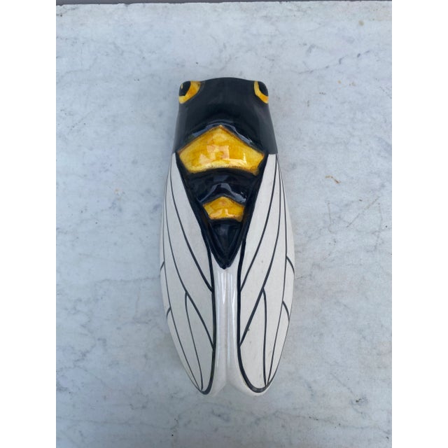 1950s Large French Majolica Cicada Wall Pocket Circa 1950 For Sale - Image 5 of 5