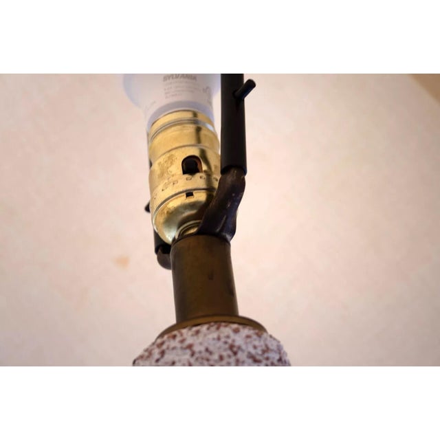 Ceramic Waved Textured Ceramic Lamps Mid Century Modern - A Pair For Sale - Image 7 of 8