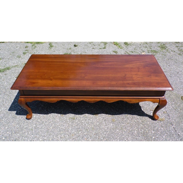 Traditional Ethan Allen Court Two Drawers Solid Cherry Coffee