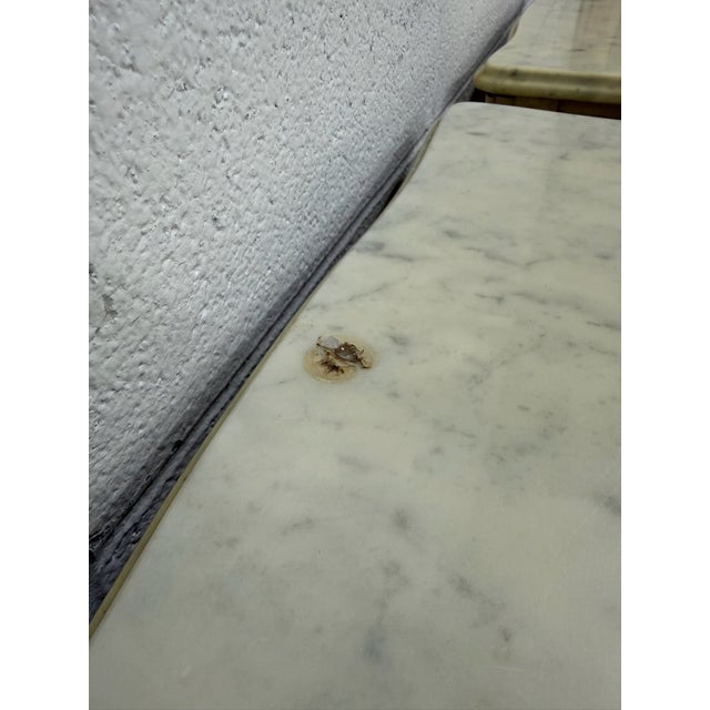 Ivory Vintage Italian Louis XV Style Marble Top End Tables - Pair For Sale - Image 8 of 16
