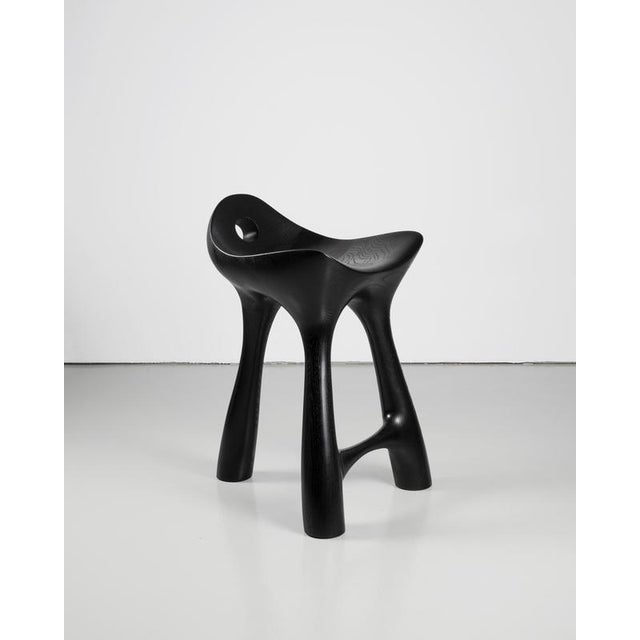 Not Yet Made - Made To Order Tripod Stool in Black-Stained and Varnished Ash by Maxime Goléo For Sale - Image 5 of 13