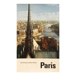 1980's Vintage Travel Poster - Vue De Haut De Notre-Dame, Paris