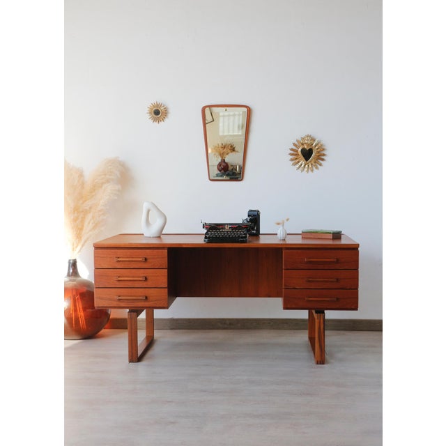 Freestanding Scandinavian Desk in Teak from Dyrlund, 1960s For Sale - Image 14 of 18