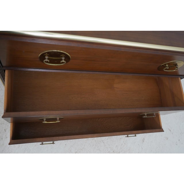 Wood Baker 3 Drawer Cherry Oriental Campaign Style Chest For Sale - Image 7 of 17