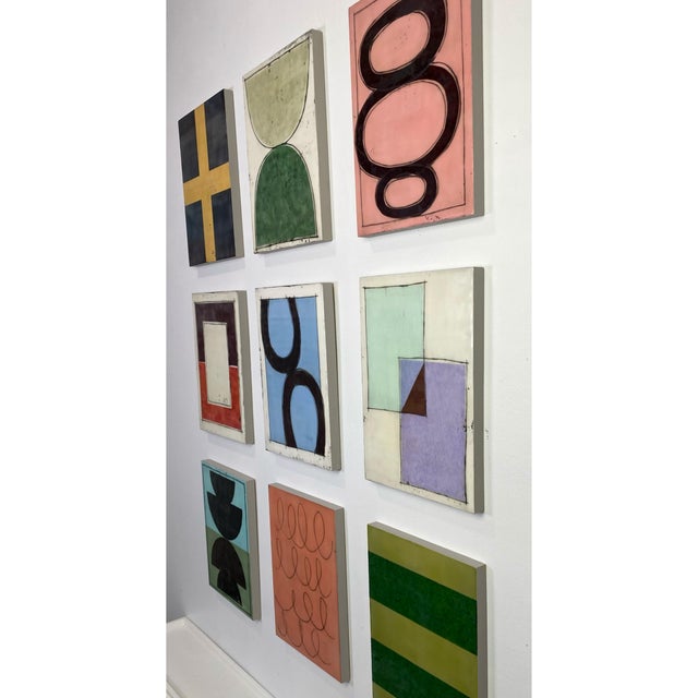 Encaustic Collage Installation by Gina Cochran - "Cahoots" - 9 Panels For Sale - Image 11 of 11