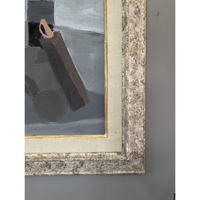 Gray 1968 Mid-Century Modern "Brown & Black" Vintage Still Life Oil Painting by Swedish Artist Gunnar Hållander (1915-1980), Framed For Sale - Image 8 of 12