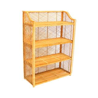 Natural Rattan Bamboo Etagere For Sale