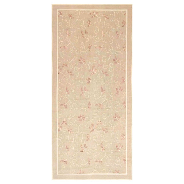 Contemporary Aubusson Beige and Pink Rug by Eric Cohler for Doris Leslie Blau For Sale