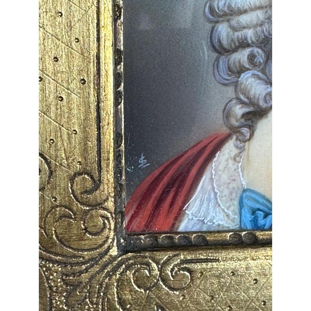 Wood Unknown, Miniature Portrait of a Lady, Paiting on Photographic Paper, Framed For Sale - Image 7 of 8