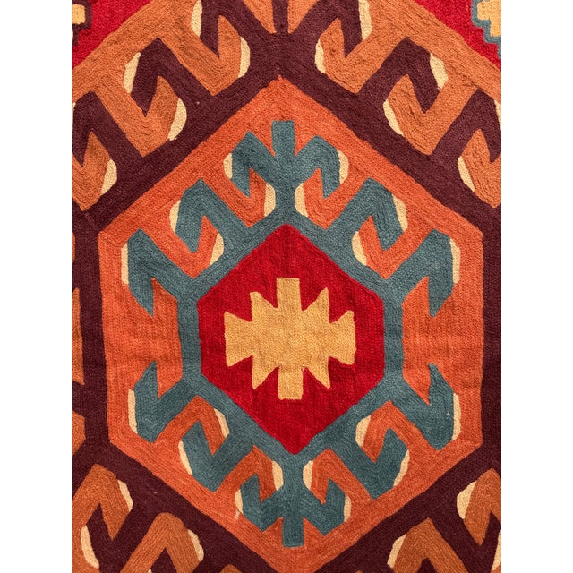 Here is a beautiful vintage Indian chain stitch tapestry, believed to date to the later part of the 20th century....