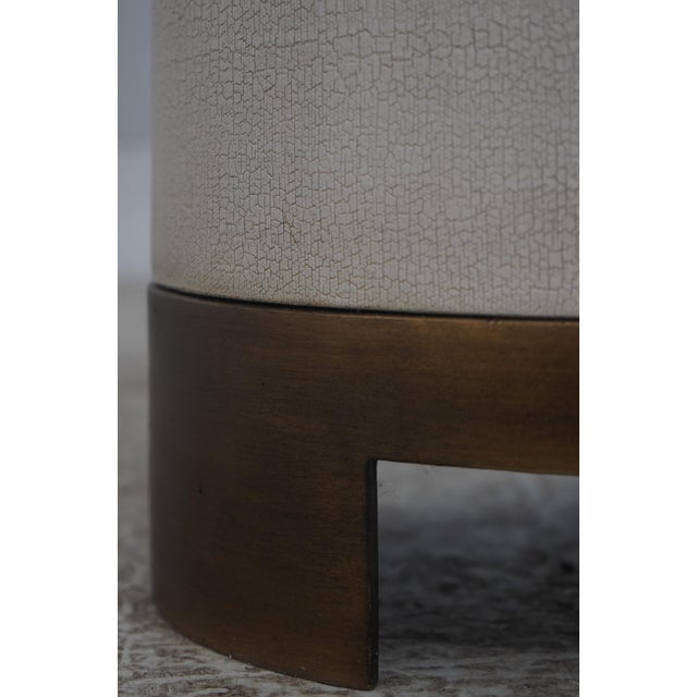 Brass Studio a Modern Textured Canvas Mirror Top Pedestal For Sale - Image 8 of 10