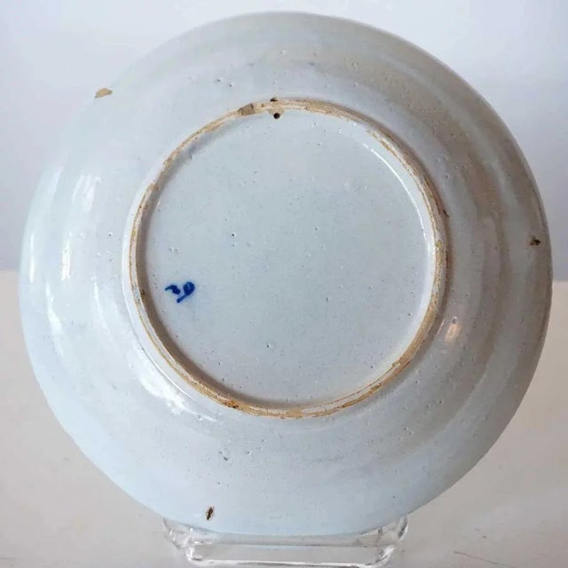 Dutch Delft Pottery Urn and Flower Plates - a Near Pair For Sale - Image 4 of 7