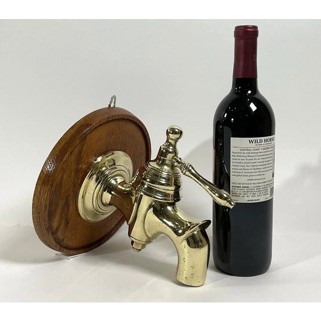 Nautical Solid Brass Spigot Mounted to a Plaque For Sale - Image 3 of 6