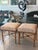 Brown Pair Vintage Faux Bamboo Wood Benches Ottomans Newly Upholstered Quadrille For Sale - Image 8 of 12