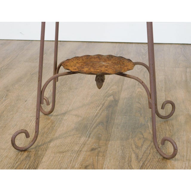 Vintage Wrought Iron Pair Garden 2 Tier Plant Stands Chairish