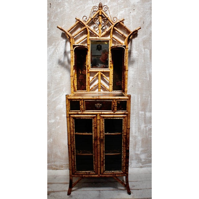 Victorian Glazed Bamboo Cabinet, 1880s For Sale - Image 13 of 18