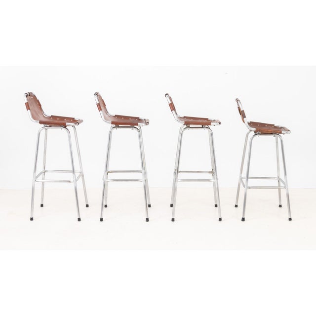 Metal Charlotte Perriand "Les Arcs" Bar Stools, 4 For Sale - Image 7 of 8