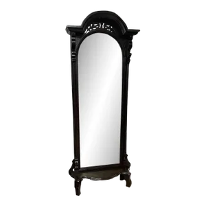 Late 19th Century Victorian Walnut Pier Mirror, Hand Carved and Ornate, Newly Refinished, Beveled Glass