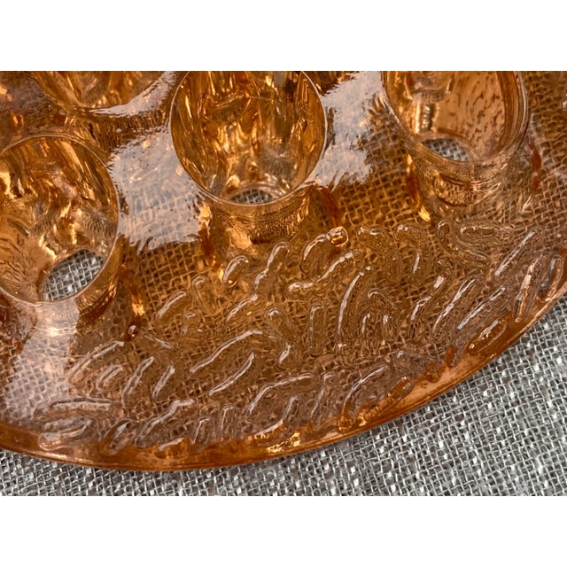 Traditional Antique Depression Glass Flower Pin Frog For Sale - Image 3 of 11