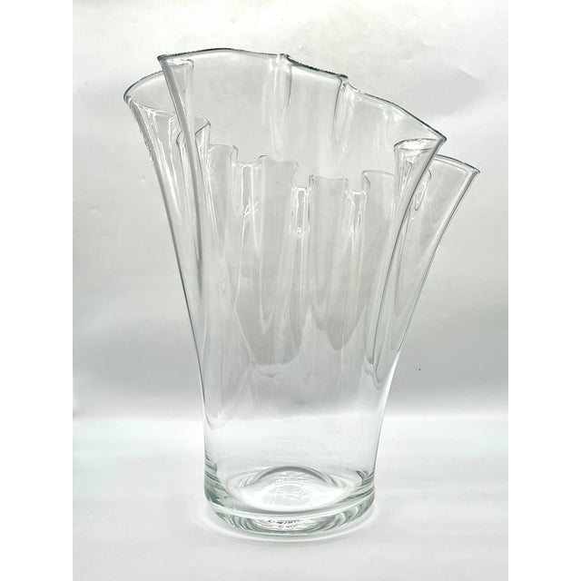 Holmegaard Monumental Scandinavian Clear Glass Floor Vase attributed to Holmegaard, 1970s For Sale - Image 4 of 18