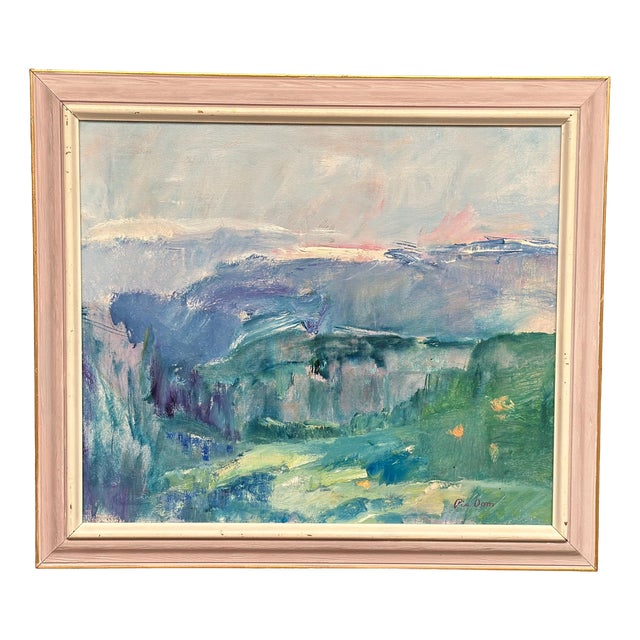 Pia Oom, Landscape, 1950s, Oil on Canvas, Framed For Sale