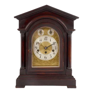 1880's Junghans Three Train Mahogany Mantel Clock