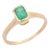 Handmade Bezel Set Emerald Single Stone Ring in 14k Solid Yellow Gold Size 7 For Sale